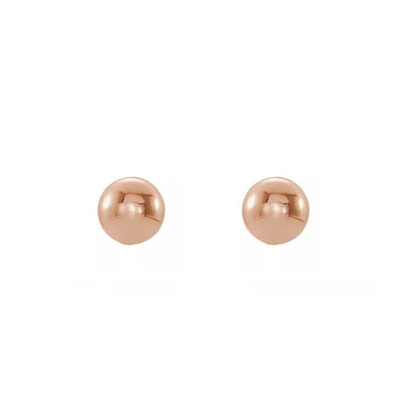 8mm 14K Rose Gold Polished Hollow Ball Post Earrings
